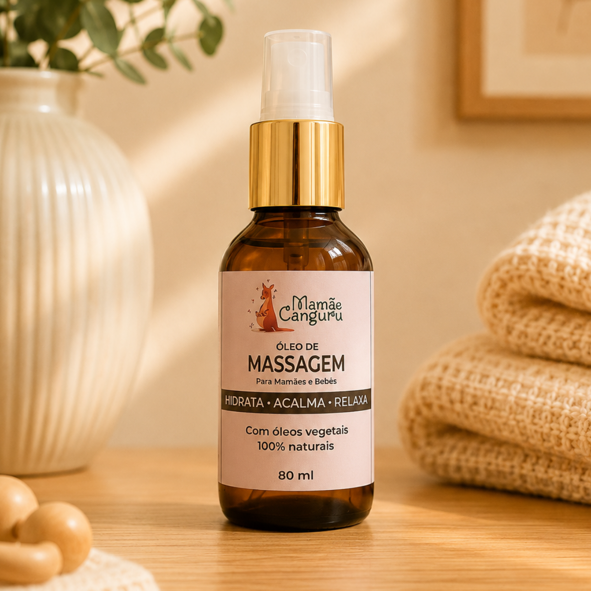 ÓLEO DE MASSAGEM PARA BEBÊS E MAMÃES - 80ML